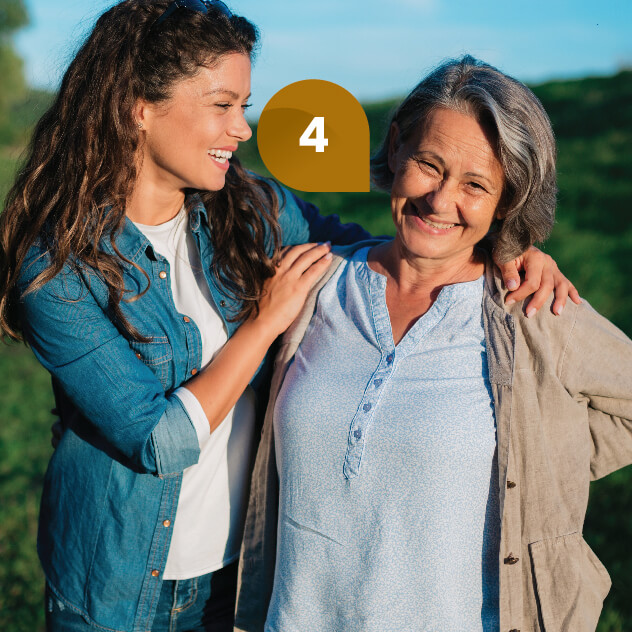 mother and daughter laughing