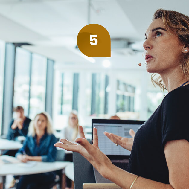 woman leading a class